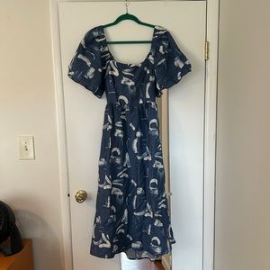 Tie back blue and white a new day dress